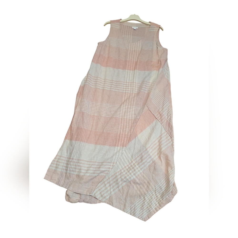 PureJill J. Jill Linen Blend Sleeveless Dress Ladies Large Maxi Length Pink